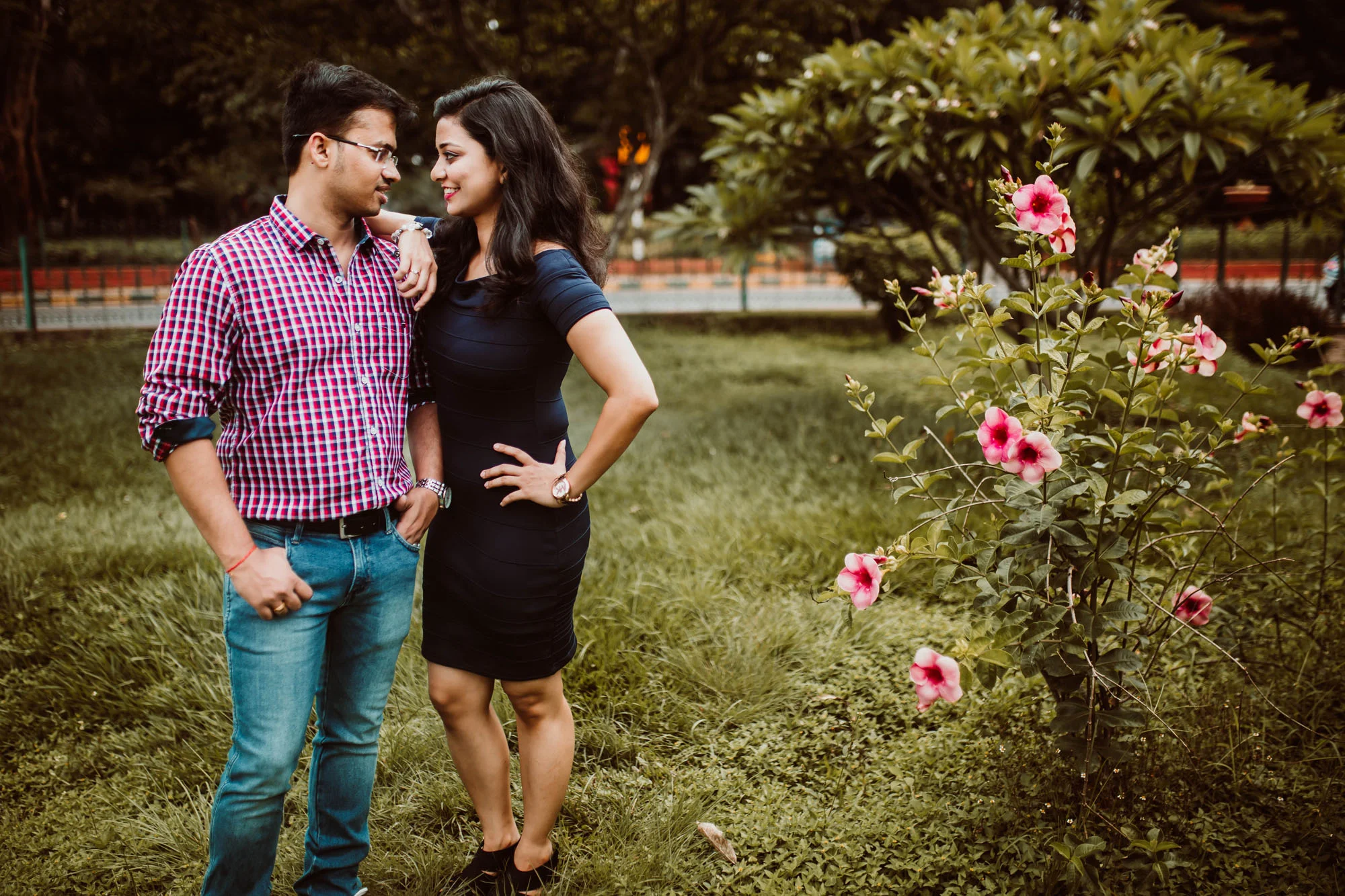 Romantic walking couple photography